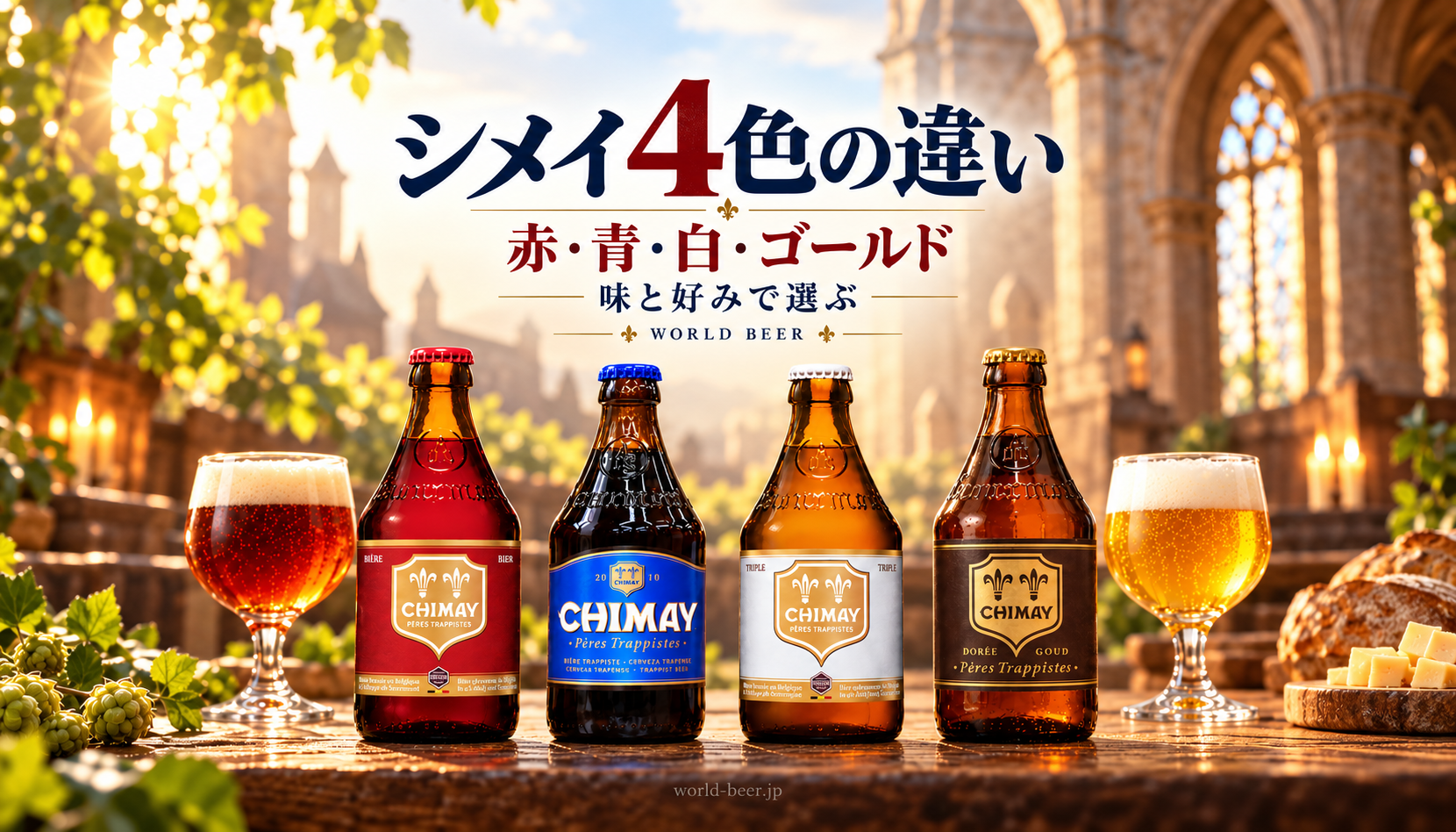 シメイの赤・青・白・ゴールドを比較