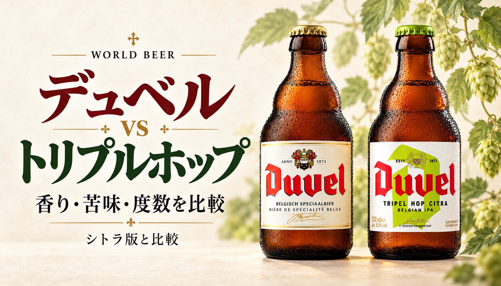 デュベルとトリプルホップ・シトラの香り・苦味・度数を比較