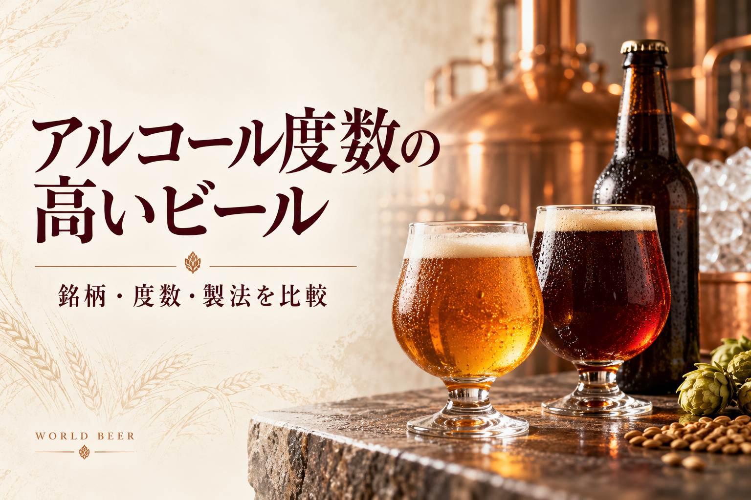 アルコール度数の高いビール。銘柄・度数・製法を比較する記事のイメージ