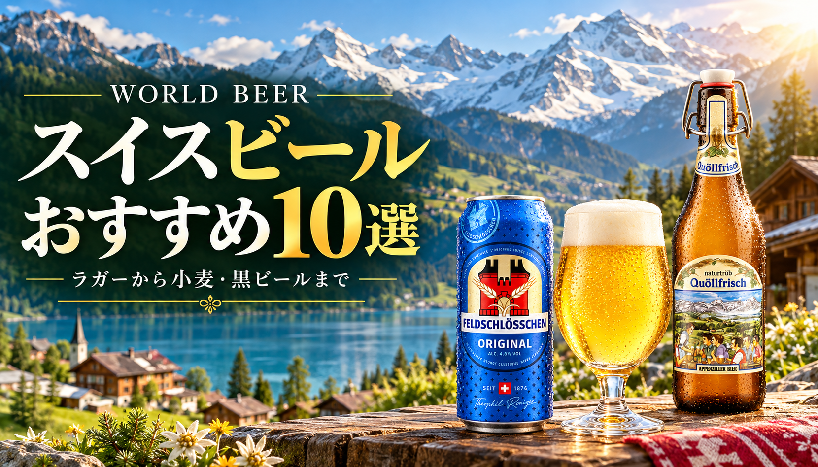 スイスビールおすすめ10選。アルプスと湖の景色にフェルドシュレッスヒェンとアッペンツェラーのビール