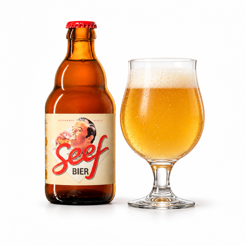セーフ ビールの商品イメージ(AI生成・ラベル付き容器)