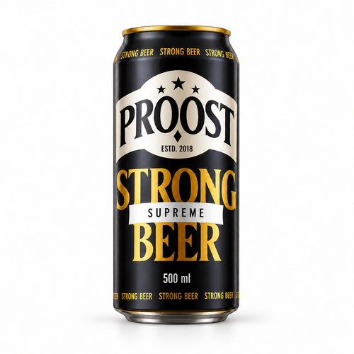 プロースト ストロング ビールの商品パッケージ