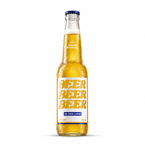 アイランド・ブルーイング アイス・コールド・ラガーのラベル付き瓶