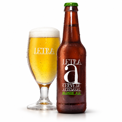 レトラ Aのラベル付き瓶全体とビールを注いだグラス(生成イメージ)