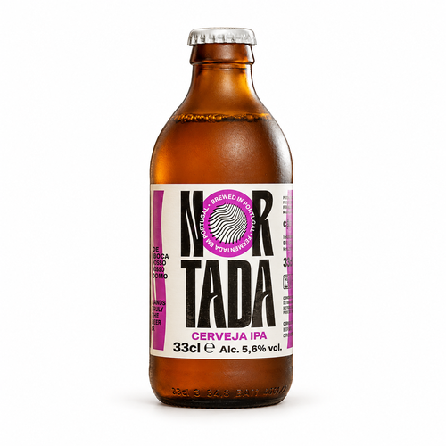 ノルターダ IPAのラベル付き瓶全体(生成イメージ)
