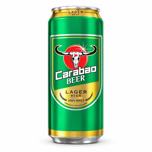 カラバオ ラガーのラベル付き缶