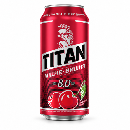 チェルニヒウシケ タイタン チェリーのラベル付き缶